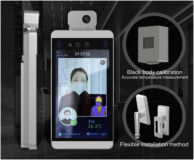 Infrared image, black body calibration, intelligent terminal with face recognitio